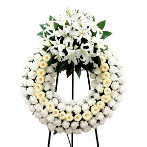 corona-para-funeral-pamplona-colores-blancos-lirios